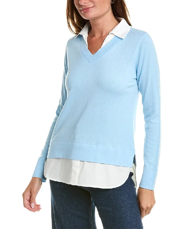 Women's Clothing Alashan Cashmere Montage Shirttail Cashmere-Blend Sweater