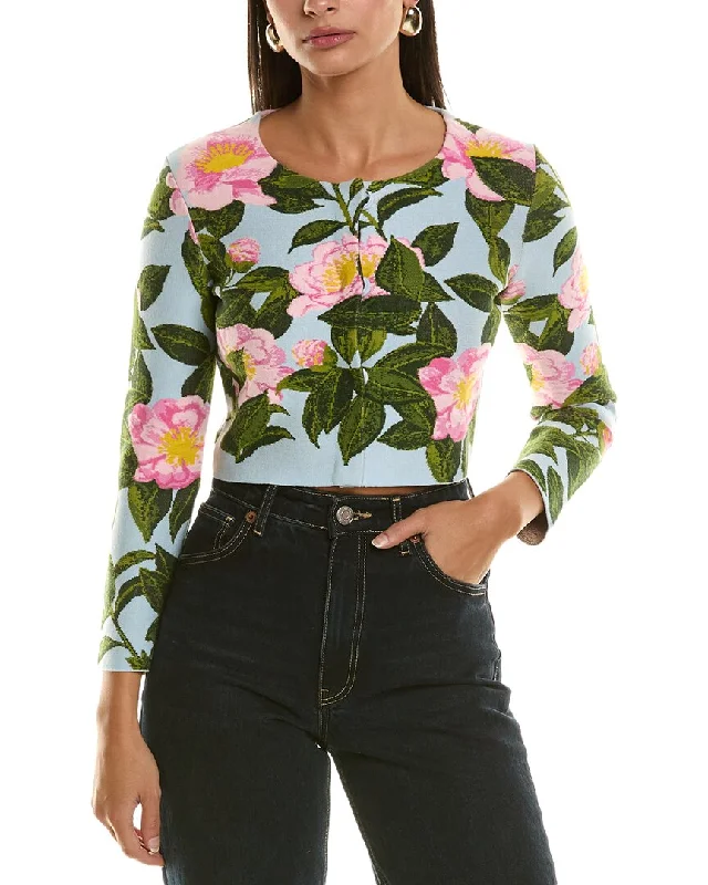 Affordable Fashion for Women Oscar de la Renta Camellia Cardigan