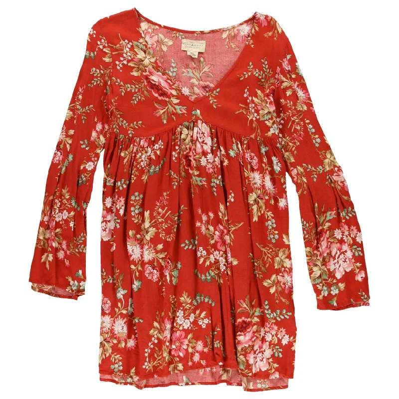 Women Fashion Ralph Lauren Womens Floral Baby Doll Dress, Red, X-Small