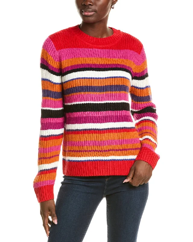 Women's Clothing Brands tyler böe Drop Mock Stripe Wool-Blend Sweater