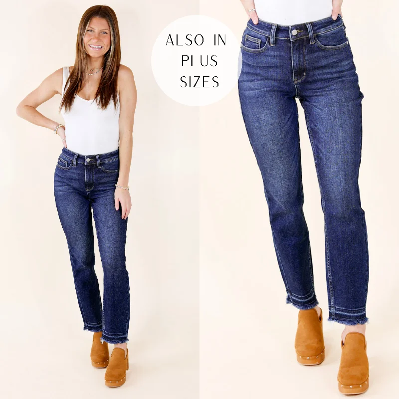 Affordable Women's Attire Last Chance Size 0 | Judy Blue | Spontaneous Success Released Hem Slim Fit Jeans in Dark Wash