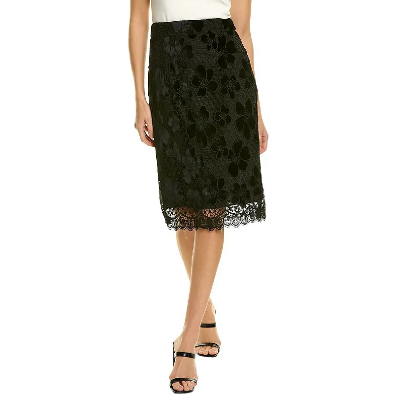 Casual Fashion Trends for Women Womens Lace Floral Velvet Pencil Skirt