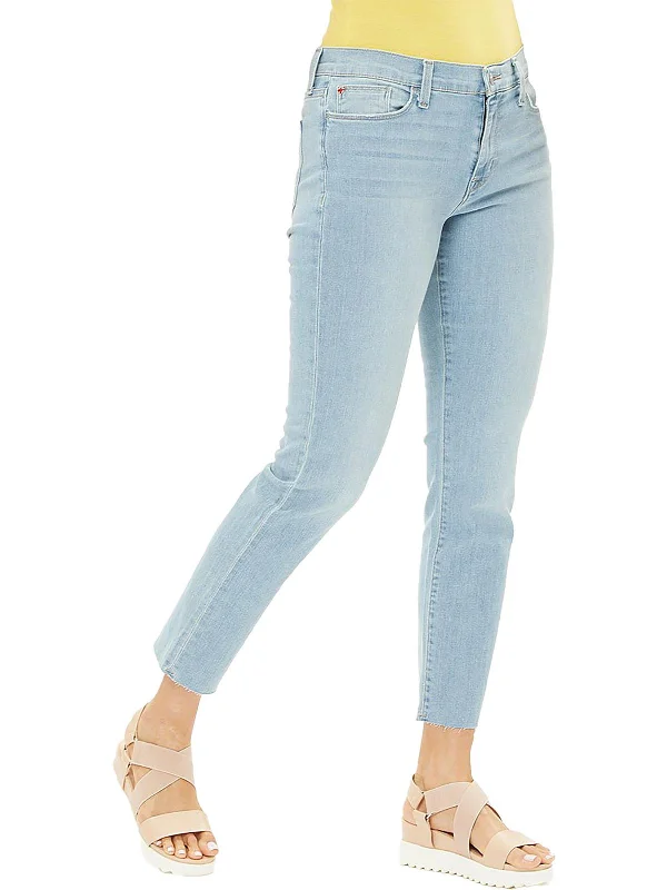 Fashionable Women's Casual Apparel Natalie Womens Mid-Rise Straight Leg Ankle Jeans