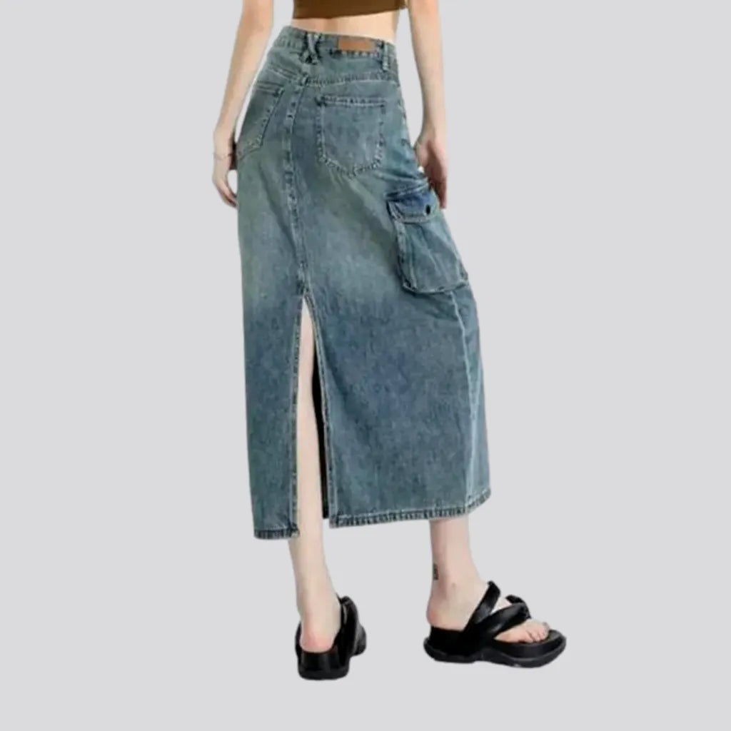 Sales Clothes High-waist long women's denim skirt