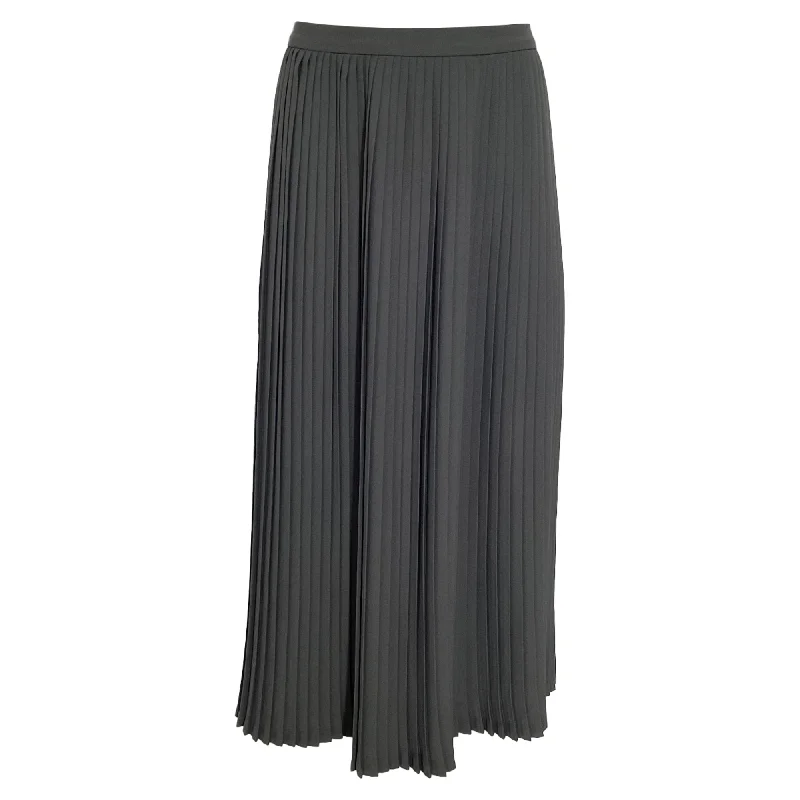 Women's Activewear Outfit Dries Van Noten Pleated MIdi Skirt in Grey Polyester