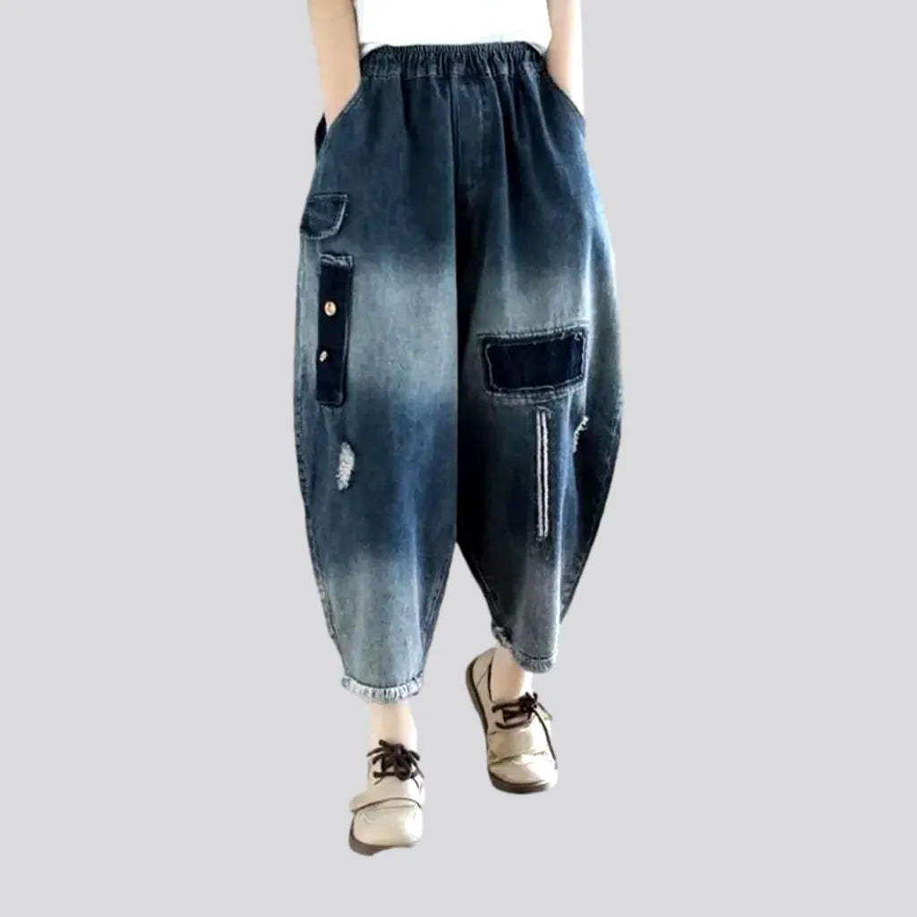 Clothing Sale Contrast women's denim pants