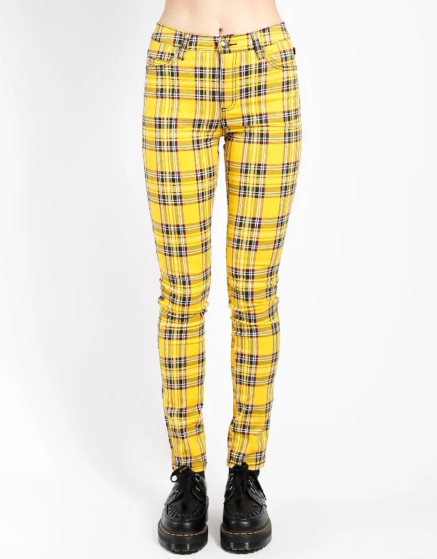 Sale Clothes Online HIGH WAIST T-BACK JEAN YELLOW PLAID