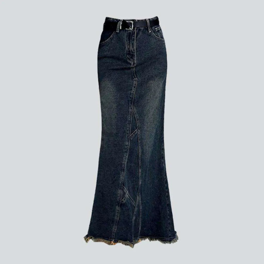 Women Wear Boutique Peplum long jean skirt