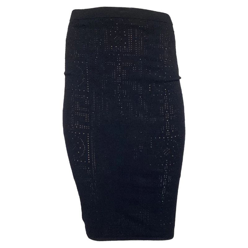 Flash Discount Versace Bodycon Pencil Skirt in Black Cotton