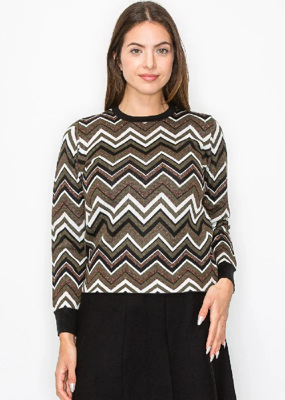 Seasonal Women's Fashion Trends Chevron Wave Sweater