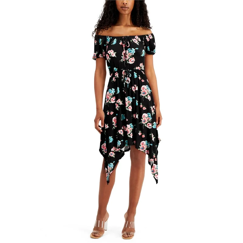 Trendy Women's Outfits for Casual Wear Ultra Flirt Womens Floral Off-Shoulder Dress