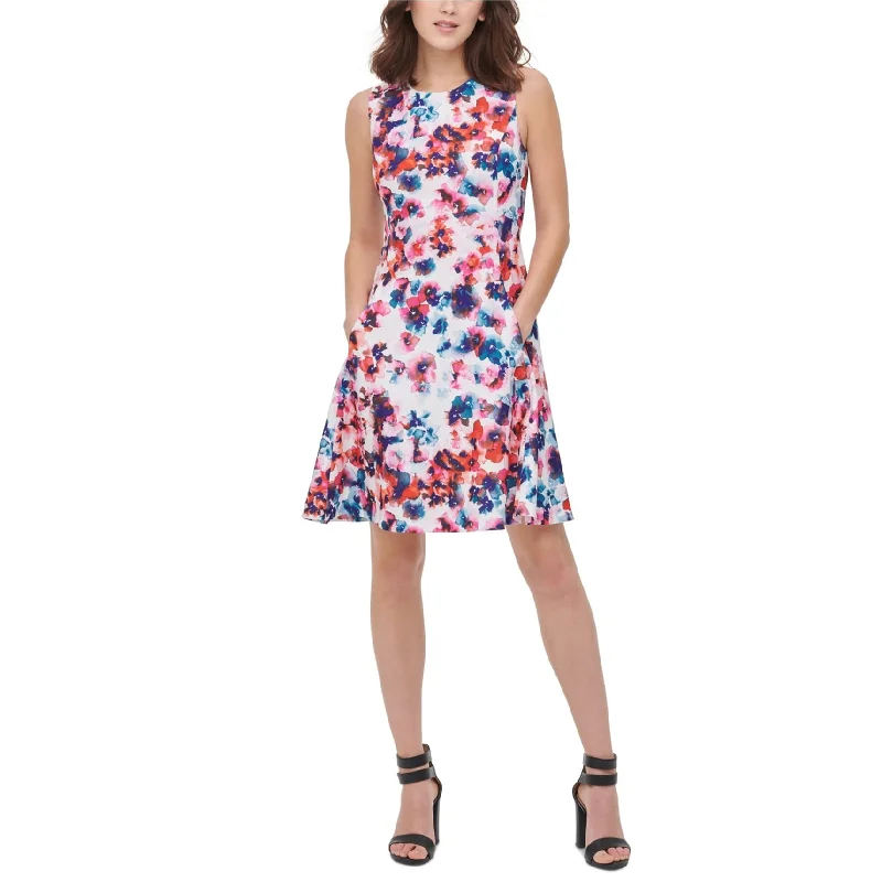 Sale On Clothing Dkny Womens Floral Fit & Flare Dress