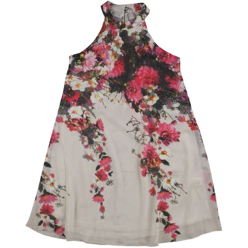 Boutique Dress Online Tags Weekly Womens Floral Halter Neck Shift Dress, Multicoloured, X-Small