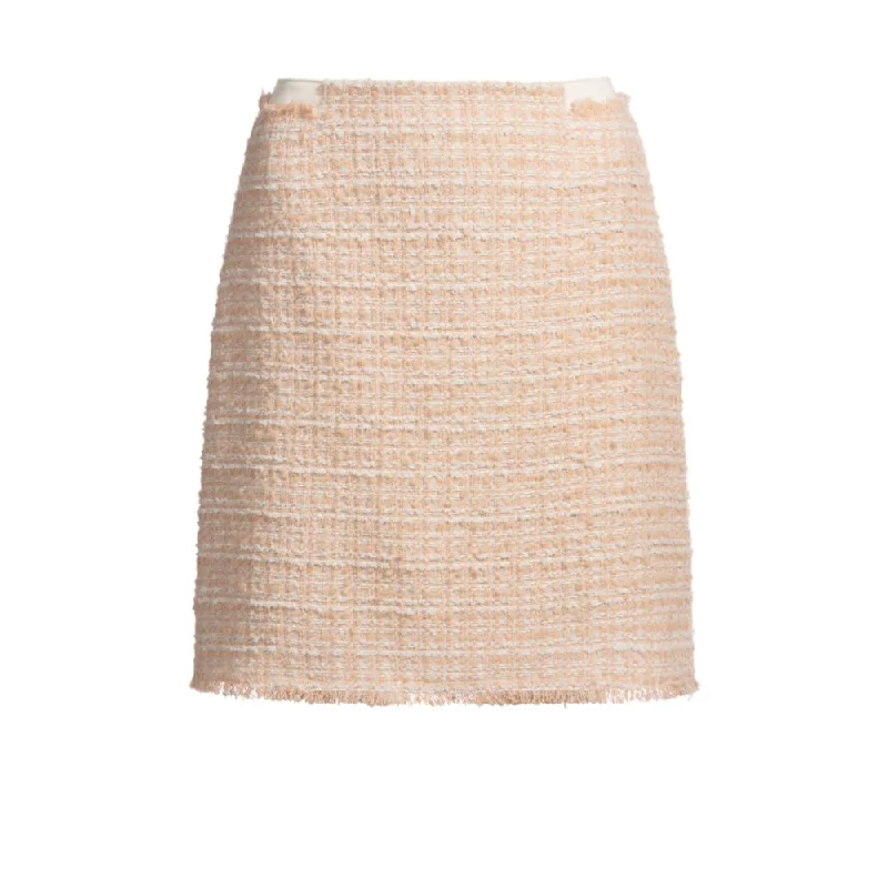 Women Fashion Tweed skirt with stretch-cotton waistband