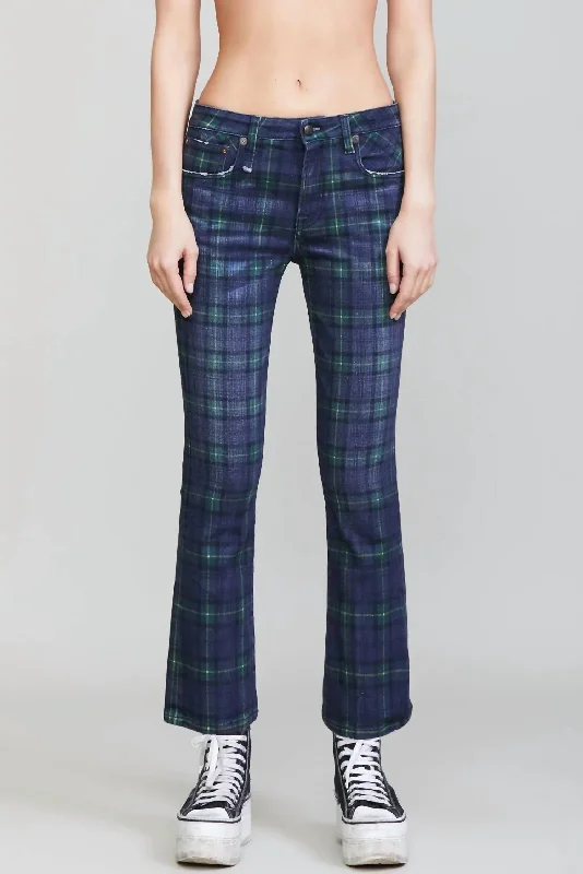 Women's Clothing For Outdoor Events Kick Fit Jeans In Tartan