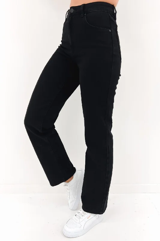 Tailored Clothing For Women A 94 High Straight Jean Black Light