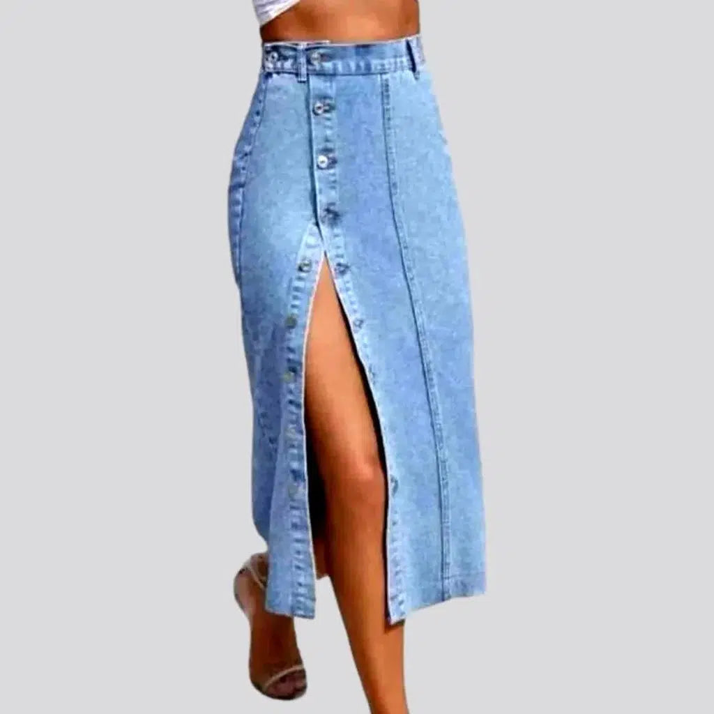 Versatile Women's Clothing for All Occasions Light-wash vintage jean skirt for ladies